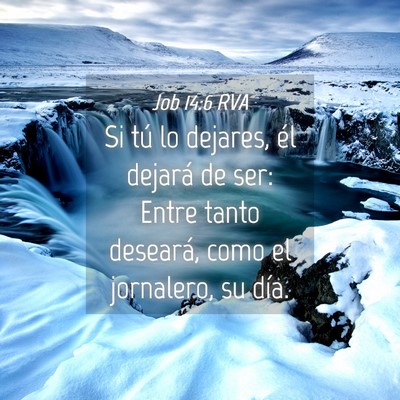 Picture 04 - Job 14:6 RVA - Si tú lo dejares, él dejará de ser: Entre - Bible Verse Picture