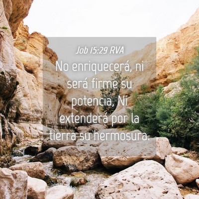 Picture 04 - Job 15:29 RVA - No enriquecerá, ni será firme su potencia, Ni - Bible Verse Picture