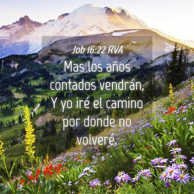 Picture 04 - Job 16:22 RVA - Mas los años contados vendrán, Y yo iré el - Bible Verse Picture