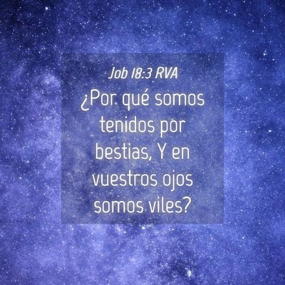Picture 04 - Job 18:3 RVA - ¿Por qué somos tenidos por bestias, Y en - Bible Verse Picture