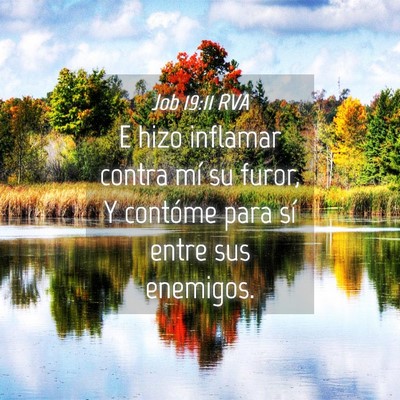 Picture 04 - Job 19:11 RVA - E hizo inflamar contra mí su furor, Y contóme - Bible Verse Picture