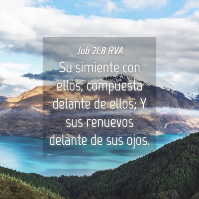 Picture 04 - Job 21:8 RVA - Su simiente con ellos, compuesta delante de - Bible Verse Picture