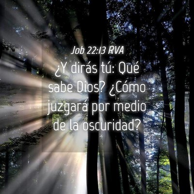 Picture 04 - Job 22:13 RVA - ¿Y dirás tú: Qué sabe Dios? ¿Cómo juzgará - Bible Verse Picture