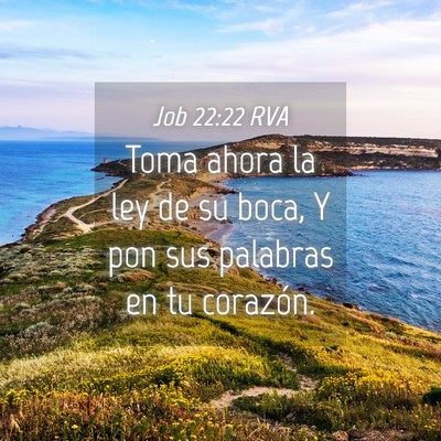 Picture 04 - Job 22:22 RVA - Toma ahora la ley de su boca, Y pon sus palabras - Bible Verse Picture