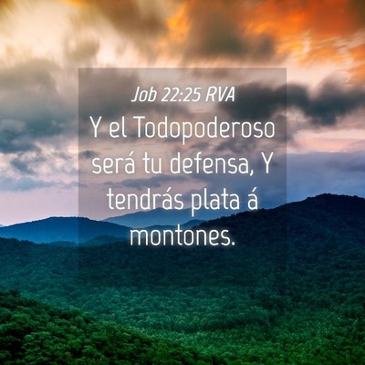 Picture 04 - Job 22:25 RVA - Y el Todopoderoso será tu defensa, Y tendrás - Bible Verse Picture