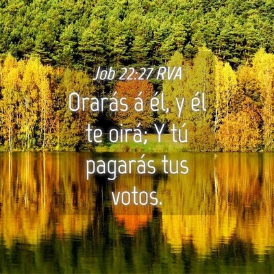 Picture 04 - Job 22:27 RVA - Orarás á él, y él te oirá; Y tú pagarás - Bible Verse Picture