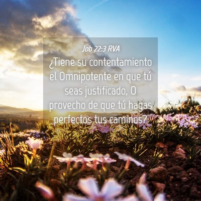 Picture 04 - Job 22:3 RVA - ¿Tiene su contentamiento el Omnipotente en que - Bible Verse Picture