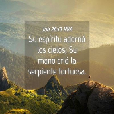 Picture 04 - Job 26:13 RVA - Su espíritu adornó los cielos; Su mano crió la - Bible Verse Picture