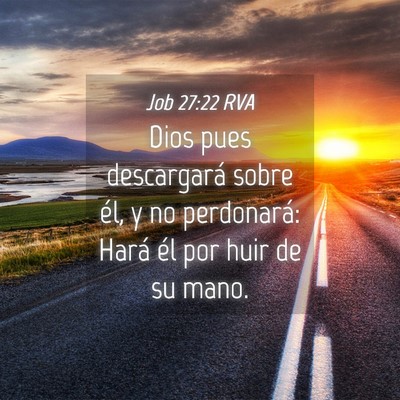 Picture 04 - Job 27:22 RVA - Dios pues descargará sobre él, y no perdonará: - Bible Verse Picture