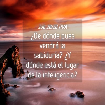 Picture 04 - Job 28:20 RVA - ¿De dónde pues vendrá la sabiduría? ¿Y - Bible Verse Picture