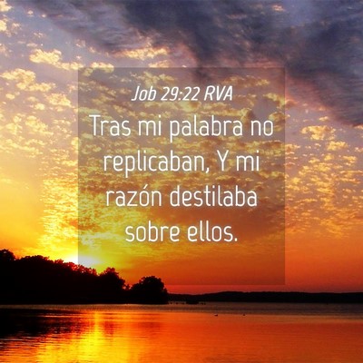 Picture 04 - Job 29:22 RVA - Tras mi palabra no replicaban, Y mi razón - Bible Verse Picture