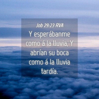 Picture 04 - Job 29:23 RVA - Y esperábanme como á la lluvia, Y abrían su - Bible Verse Picture