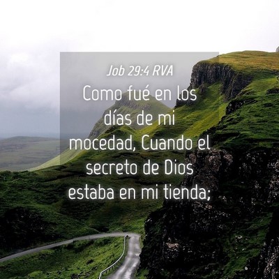 Picture 04 - Job 29:4 RVA - Como fué en los días de mi mocedad, Cuando el - Bible Verse Picture
