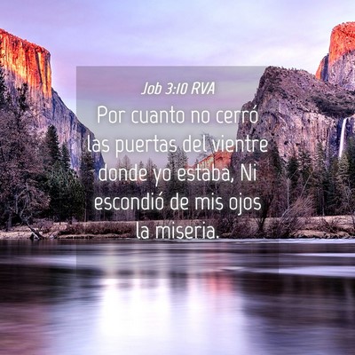 Picture 04 - Job 3:10 RVA - Por cuanto no cerró las puertas del vientre - Bible Verse Picture