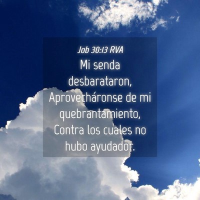 Picture 04 - Job 30:13 RVA - Mi senda desbarataron, Aprovecháronse de mi - Bible Verse Picture