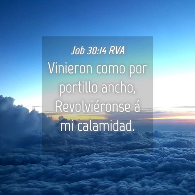 Picture 04 - Job 30:14 RVA - Vinieron como por portillo ancho, Revolviéronse - Bible Verse Picture
