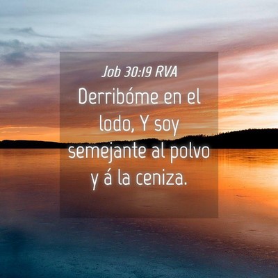 Picture 04 - Job 30:19 RVA - Derribóme en el lodo, Y soy semejante al polvo y - Bible Verse Picture