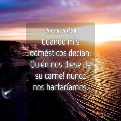 Picture 04 - Job 31:31 RVA - Cuando mis domésticos decían: ­Quién nos - Bible Verse Picture