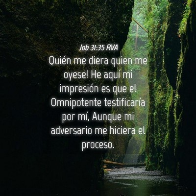 Picture 04 - Job 31:35 RVA - Quién me diera quien me oyese! He aquí mi - Bible Verse Picture