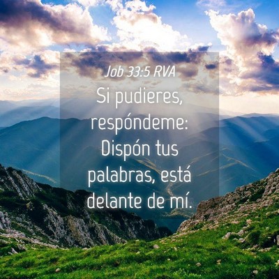 Picture 04 - Job 33:5 RVA - Si pudieres, respóndeme: Dispón tus palabras, - Bible Verse Picture