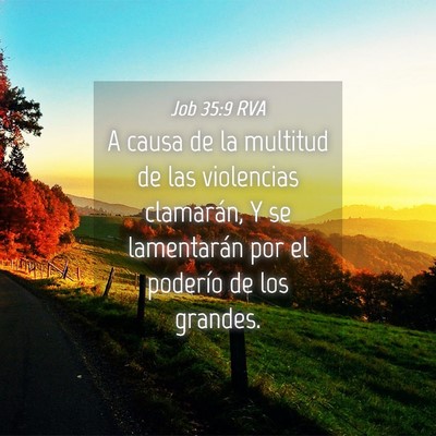 Picture 04 - Job 35:9 RVA - A causa de la multitud de las violencias - Bible Verse Picture