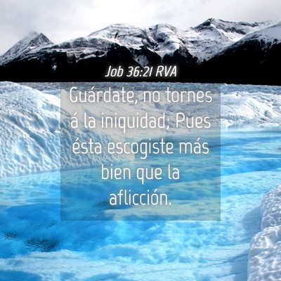 Picture 04 - Job 36:21 RVA - Guárdate, no tornes á la iniquidad; Pues ésta - Bible Verse Picture