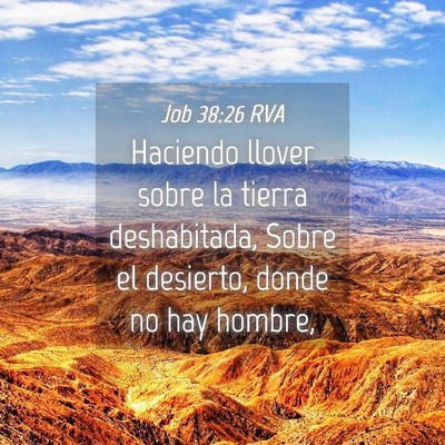 Picture 04 - Job 38:26 RVA - Haciendo llover sobre la tierra deshabitada, - Bible Verse Picture