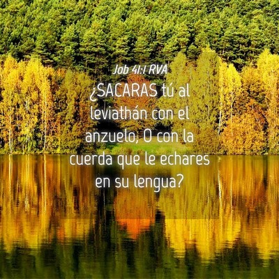 Picture 04 - Job 41:1 RVA - ¿SACARAS tú al leviathán con el anzuelo, O con - Bible Verse Picture