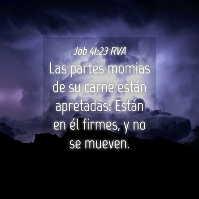 Picture 04 - Job 41:23 RVA - Las partes momias de su carne están apretadas: - Bible Verse Picture