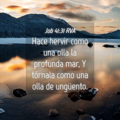 Picture 04 - Job 41:31 RVA - Hace hervir como una olla la profunda mar, Y - Bible Verse Picture