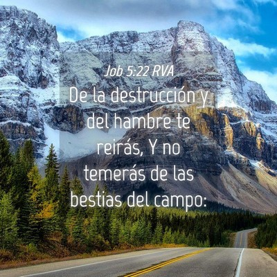 Picture 04 - Job 5:22 RVA - De la destrucción y del hambre te reirás, Y no - Bible Verse Picture