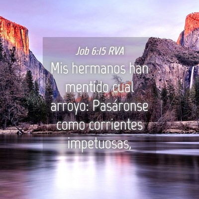 Picture 04 - Job 6:15 RVA - Mis hermanos han mentido cual arroyo: Pasáronse - Bible Verse Picture