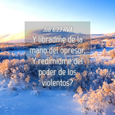 Picture 04 - Job 6:23 RVA - Y libradme de la mano del opresor, Y redimidme - Bible Verse Picture