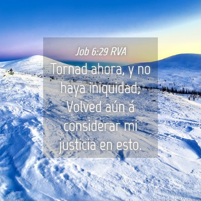 Picture 04 - Job 6:29 RVA - Tornad ahora, y no haya iniquidad; Volved aún á - Bible Verse Picture