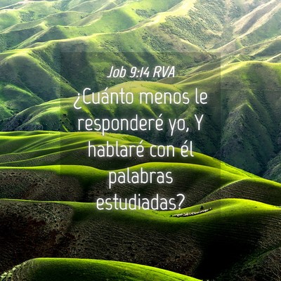Picture 04 - Job 9:14 RVA - ¿Cuánto menos le responderé yo, Y hablaré con - Bible Verse Picture