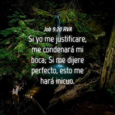 Picture 04 - Job 9:20 RVA - Si yo me justificare, me condenará mi boca; Si - Bible Verse Picture