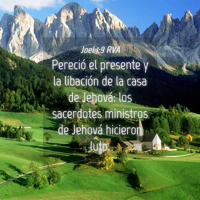 Picture 04 - Joel 1:9 RVA - Pereció el presente y la libación de la casa de - Bible Verse Picture