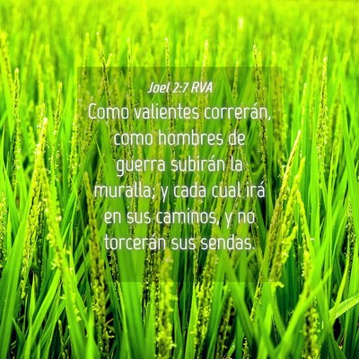 Picture 04 - Joel 2:7 RVA - Como valientes correrán, como hombres de guerra - Bible Verse Picture