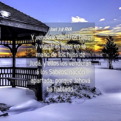 Picture 04 - Joel 3:8 RVA - Y venderé vuestros hijos y vuestras hijas en la - Bible Verse Picture