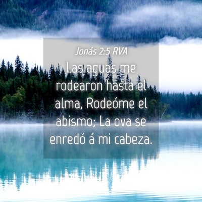 Picture 04 - Jonás 2:5 RVA - Las aguas me rodearon hasta el alma, Rodeóme el - Bible Verse Picture
