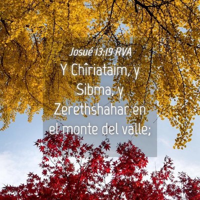 Picture 04 - Josué 13:19 RVA - Y Chîriataim, y Sibma, y Zerethshahar en el - Bible Verse Picture