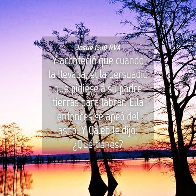 Picture 04 - Josué 15:18 RVA - Y aconteció que cuando la llevaba, él la - Bible Verse Picture