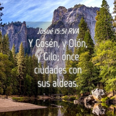 Picture 04 - Josué 15:51 RVA - Y Gosén, y Olón, y Gilo; once ciudades con sus - Bible Verse Picture