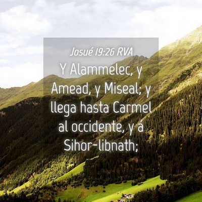 Picture 04 - Josué 19:26 RVA - Y Alammelec, y Amead, y Miseal; y llega hasta - Bible Verse Picture