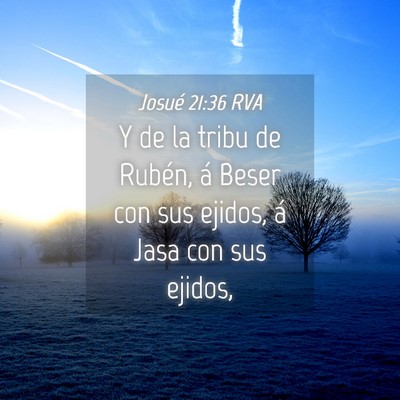 Picture 04 - Josué 21:36 RVA - Y de la tribu de Rubén, á Beser con sus ejidos, - Bible Verse Picture