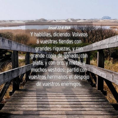 Picture 04 - Josué 22:8 RVA - Y hablóles, diciendo: Volveos á vuestras - Bible Verse Picture