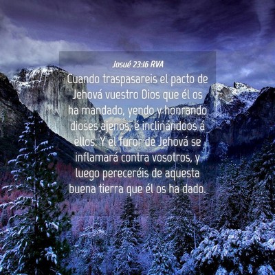Picture 04 - Josué 23:16 RVA - Cuando traspasareis el pacto de Jehová vuestro - Bible Verse Picture