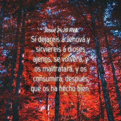 Picture 04 - Josué 24:20 RVA - Si dejareis á Jehová y sirviereis á dioses - Bible Verse Picture