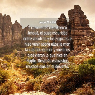 Picture 04 - Josué 24:7 RVA - Y como ellos clamasen á Jehová, él puso - Bible Verse Picture