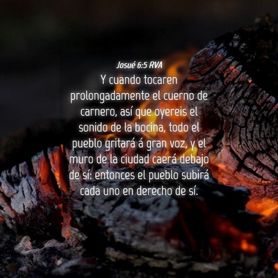 Picture 04 - Josué 6:5 RVA - Y cuando tocaren prolongadamente el cuerno de - Bible Verse Picture